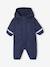 Water-Repellent Pramsuit with Hood, Lined in Polar Fleece, for Babies night blue+sage green - vertbaudet enfant 