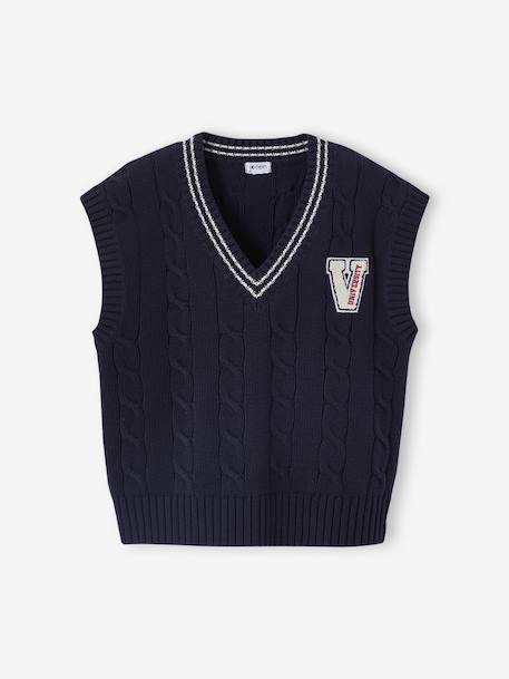 Sleeveless Jumper for Girls, JONEN navy blue - vertbaudet enfant 