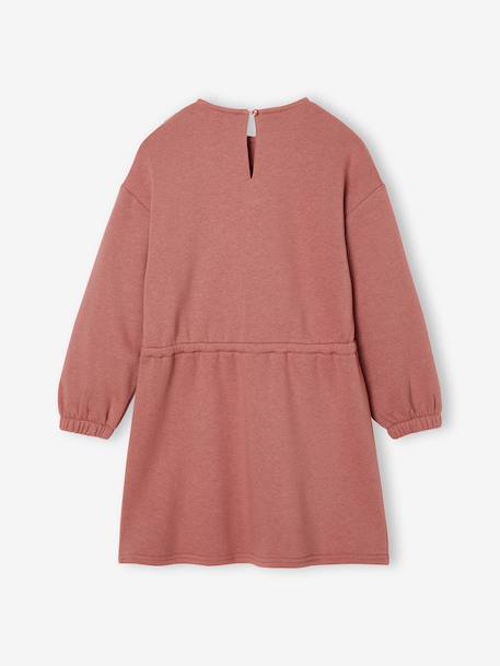 Robe molleton col en macramé fille bois de rose+gris ardoise - vertbaudet enfant 