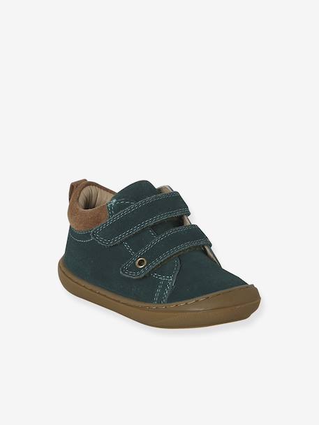 Pair of Soft Leather Boots for Babies, Designed for First Steps beige+blue+brown+chocolate+electric blue+green+ochre+sage green+set beige+set brown+set green - vertbaudet enfant 