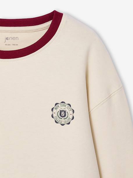 Cropped T-Shirt with Motif on the Back for Girls, JONEN ecru+vanilla - vertbaudet enfant 