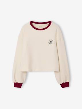 Fille-Tee-shirt cropped fille motif dos