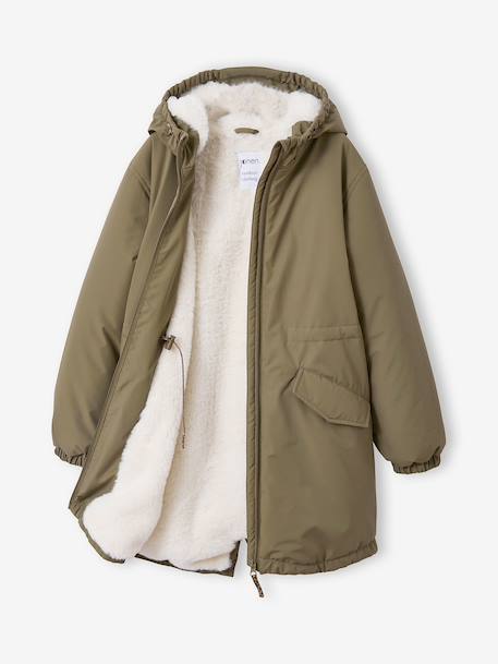 Parka fille à capuche kaki - vertbaudet enfant 