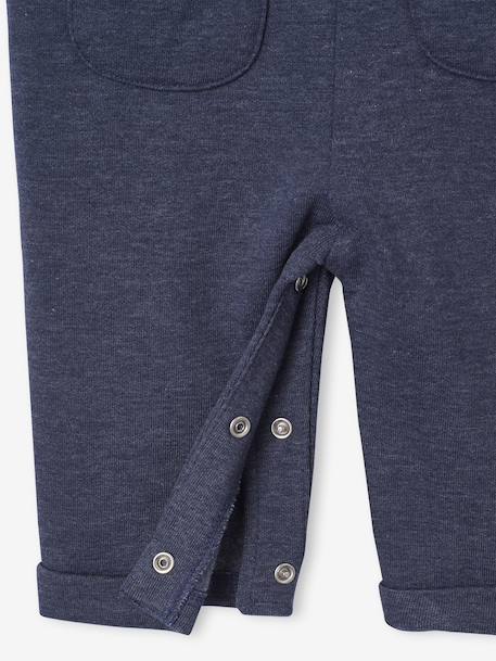 Fleece Dungarees for Newborns marl blue - vertbaudet enfant 