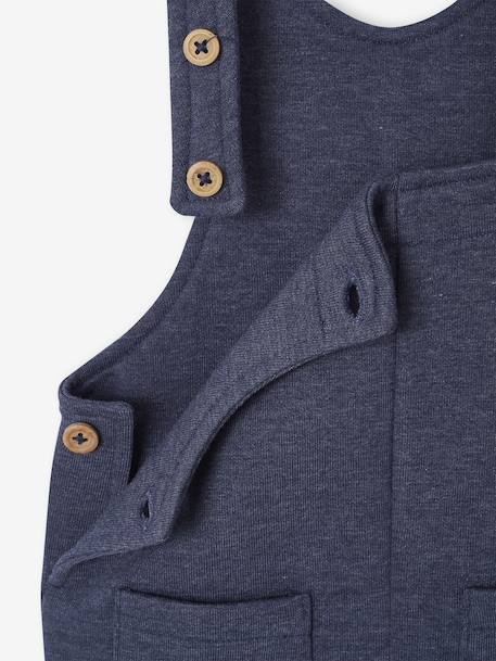 Fleece Dungarees for Newborns marl blue - vertbaudet enfant 