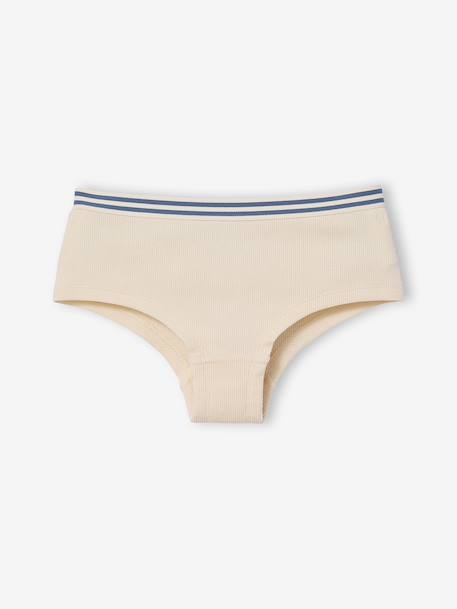 Pack of 5 plain girl's JONEN shorties ecru - vertbaudet enfant 