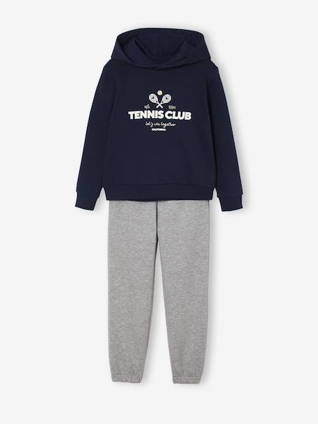 Ensemble sport sweat à capuche et jogging fille marine - vertbaudet enfant 