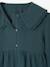 Chemise fille gaze de coton col brodé vert émeraude - vertbaudet enfant 