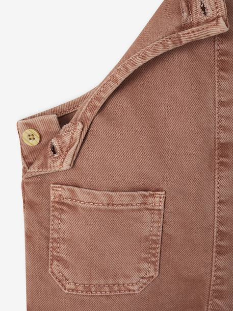Dungarees in Pigment Dye Twill for Babies tomato red - vertbaudet enfant 