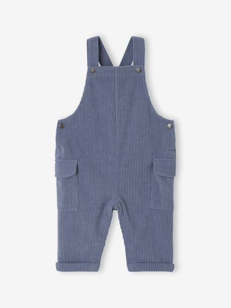 Coffret bébé T-shirt manches longues + salopette + doudou bleu grisé - vertbaudet enfant 