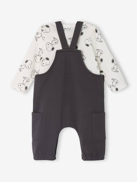 Peanuts® SNOOPY baby set + T-shirt + dungaree anthracite - vertbaudet enfant 
