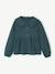 Chemise fille gaze de coton col brodé vert émeraude - vertbaudet enfant 