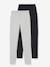 Lot de 2 leggings fille Basics anthracite+écru+gris chiné+noir+lot gris anthracite + bleu mar - vertbaudet enfant 