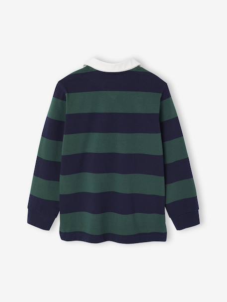 Polo rayé garçon gris chiné+marine+vert+vert d'eau - vertbaudet enfant 