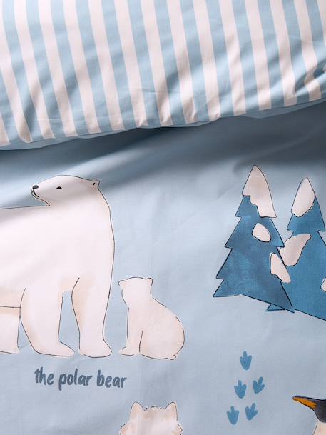 PÔLE NORD duvet cover set + pillowcase for children, with recycled cotton ocean blue - vertbaudet enfant 