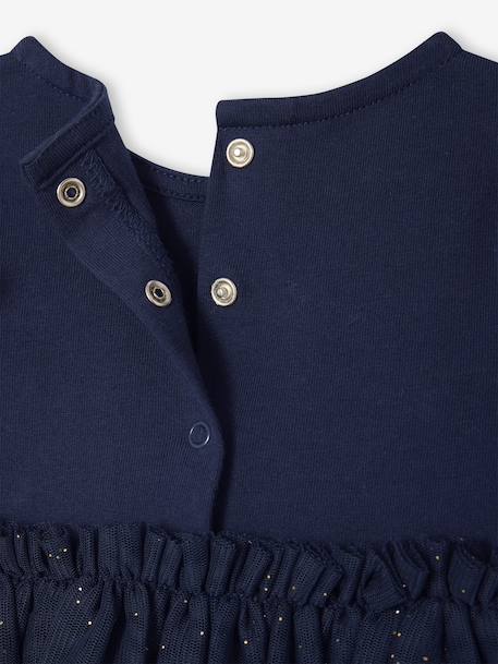 Baby girl's Christmas dress with glittery tulle underskirt navy blue - vertbaudet enfant 