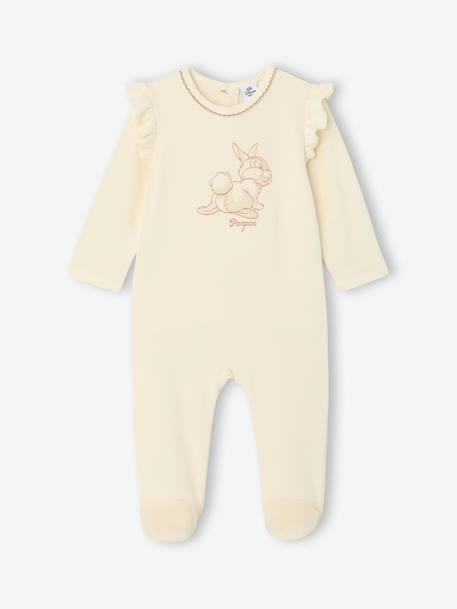 Velour Sleepsuit for Baby Girls, Thumper by Disney® vanilla - vertbaudet enfant 