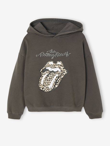 Girl's The Rolling Stones® hooded sweatshirt anthracite - vertbaudet enfant 
