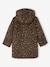 Leopard Print Wool Blend Hooded Coat for Girls brown - vertbaudet enfant 