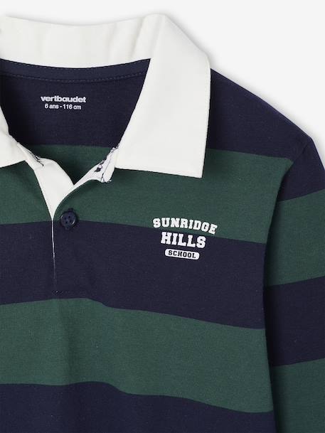 Polo rayé garçon gris chiné+marine+vert+vert d'eau - vertbaudet enfant 