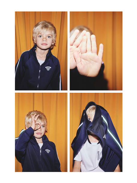 Boys' long-sleeved sweatshirt with high neck navy blue - vertbaudet enfant 