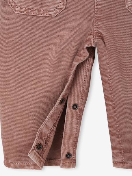 Dungarees in Pigment Dye Twill for Babies tomato red - vertbaudet enfant 