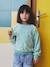 Sequinned Sweatshirt for Girls turquoise - vertbaudet enfant 