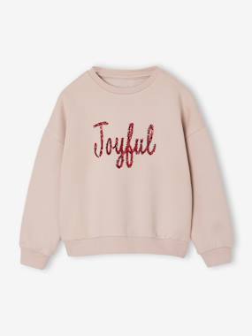 Sweat fille noël message en sequins - vertbaudet enfant Fille-Sweat fille noël message en sequins