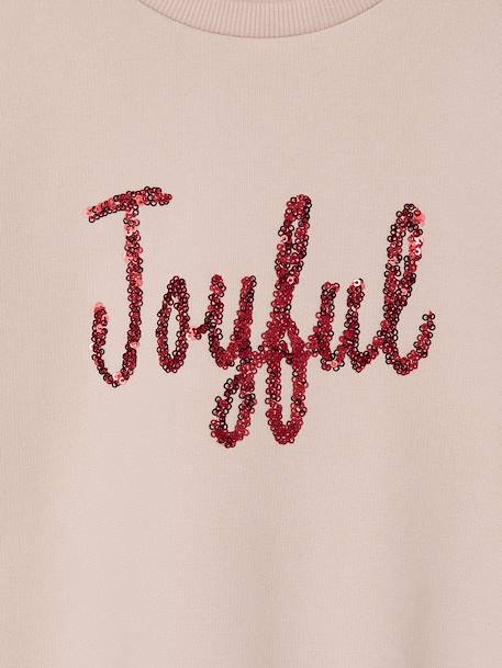 Christmas Sweatshirt with Sequinned Message for Girls rosy - vertbaudet enfant 