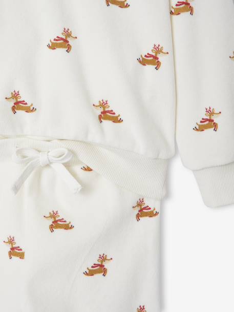 Unisex Velour Pyjamas & Beanie Set, Christmas Capsule Collection ecru - vertbaudet enfant 
