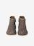 Leather Boots with Elastic, for Baby Girls black+bordeaux red+Camel+navy blue+printed beige - vertbaudet enfant 