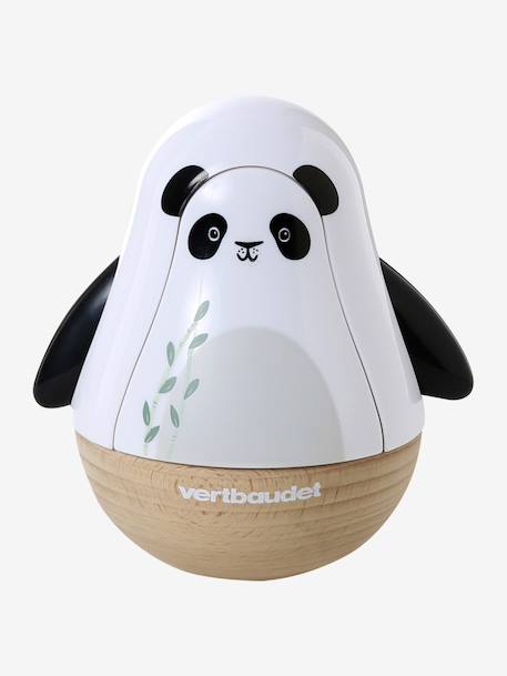 Panda Musical Roly-Poly Toy in FSC®100% Wood, TANZANIE white - vertbaudet enfant 