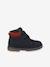 Hook-&-Loop Leather Boots for Boys navy blue - vertbaudet enfant 