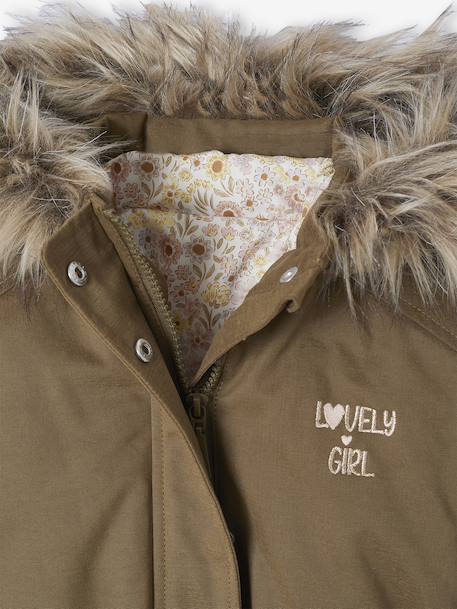 Parka fille 3 en 1 hiver à capuche DARK GREEN+kaki+PURPLE DARK+vert de gris - vertbaudet enfant 