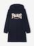 Fleece Dress with Hood & Fancy Details for Girls anthracite+green+marl grey+navy blue - vertbaudet enfant 