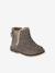 Leather Boots with Elastic, for Baby Girls black+bordeaux red+Camel+navy blue+printed beige - vertbaudet enfant 