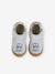 Indoor Shoes in Smooth Leather with Hook-&-Loop Strap, for Babies brown+indigo+pale blue+printed blue - vertbaudet enfant 