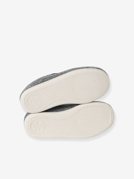 Elasticated Velour Slippers for Children grey+navy blue - vertbaudet enfant 