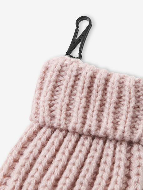 Ensemble bonnet, snood et moufles bébé rose pâle - vertbaudet enfant 