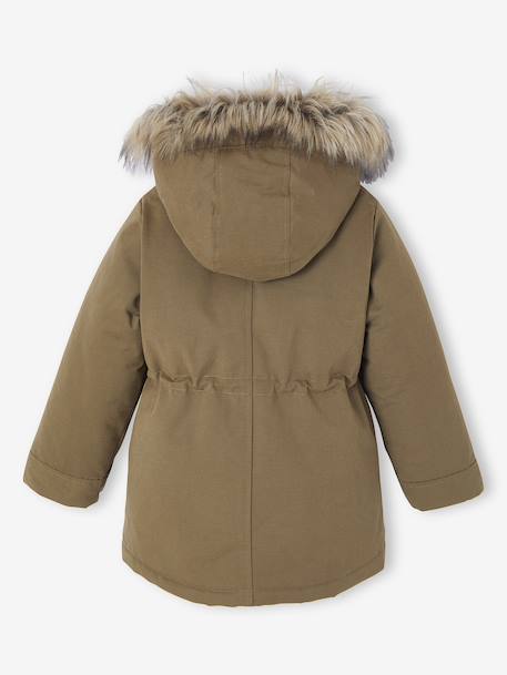 Parka fille 3 en 1 hiver à capuche DARK GREEN+kaki+PURPLE DARK+vert de gris - vertbaudet enfant 