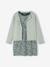 Ensemble fille cardigan et robe imprimée fleurs camel+vert de gris - vertbaudet enfant 