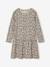 Long Sleeve Printed Dress for Girls rose+sand beige - vertbaudet enfant 
