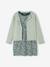 Ensemble fille cardigan et robe imprimée fleurs camel+vert de gris - vertbaudet enfant 