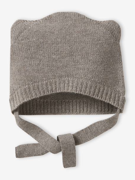 Beanie & Booties Set in Wool & Cashmere for Newborns marl beige - vertbaudet enfant 