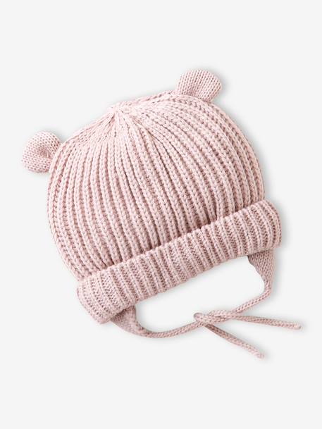 Ensemble bonnet, snood et moufles bébé rose pâle - vertbaudet enfant 