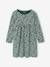 Ensemble fille cardigan et robe imprimée fleurs camel+vert de gris - vertbaudet enfant 