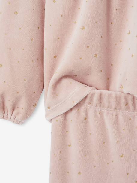 Ensemble Pyjama Fille Cape Sequins rose poudré - vertbaudet enfant 