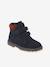 Hook-&-Loop Leather Boots for Boys navy blue - vertbaudet enfant 
