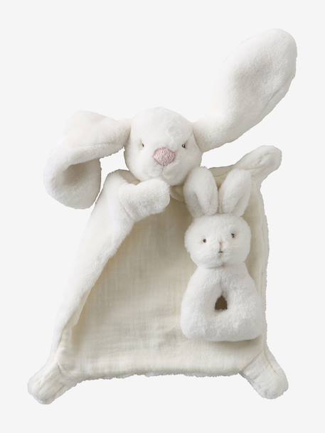 Two-Tone Rabbit Comforter rose+white - vertbaudet enfant 