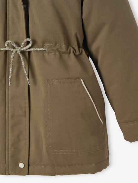 3-in-1 Parka with Hood for Girls GREEN DARK SOLID+grey green+khaki+PURPLE MEDIUM SOLID - vertbaudet enfant 